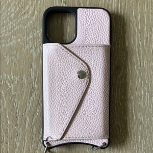 Bandolier Blush Leather iPhone 12 mini Case with Card Pocket